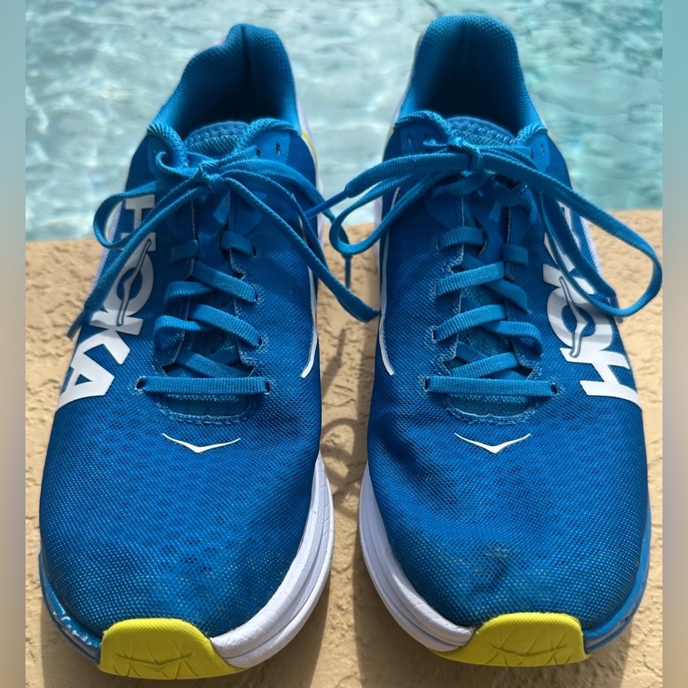 Hoka One One Rocket X Blue Running Shoes Men Size 10.5 /Women Size 11.5 Clean